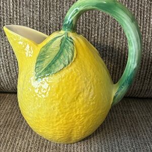 Vibrant Lemon Ceramic Pitcher